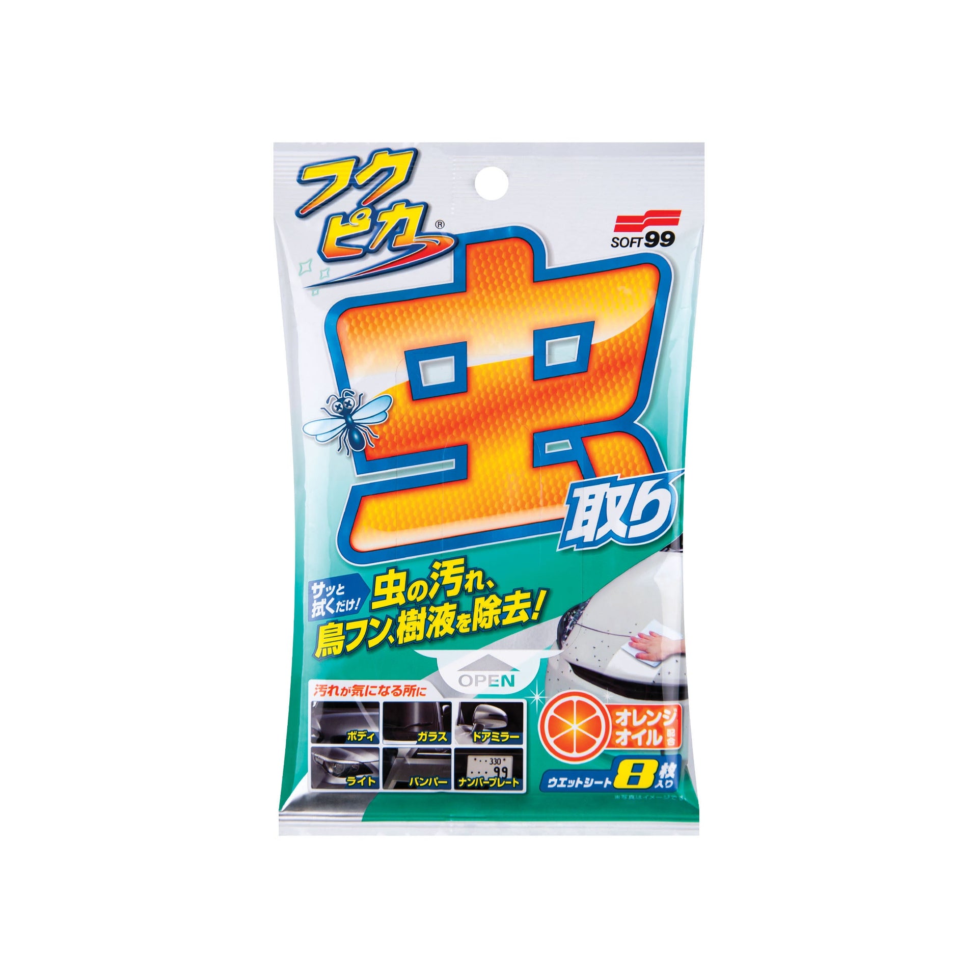 Fukupika Bugs & Droppings Removal Wipes, chusteczki do usuwania zabrudzeń organicznych, 8 szt.