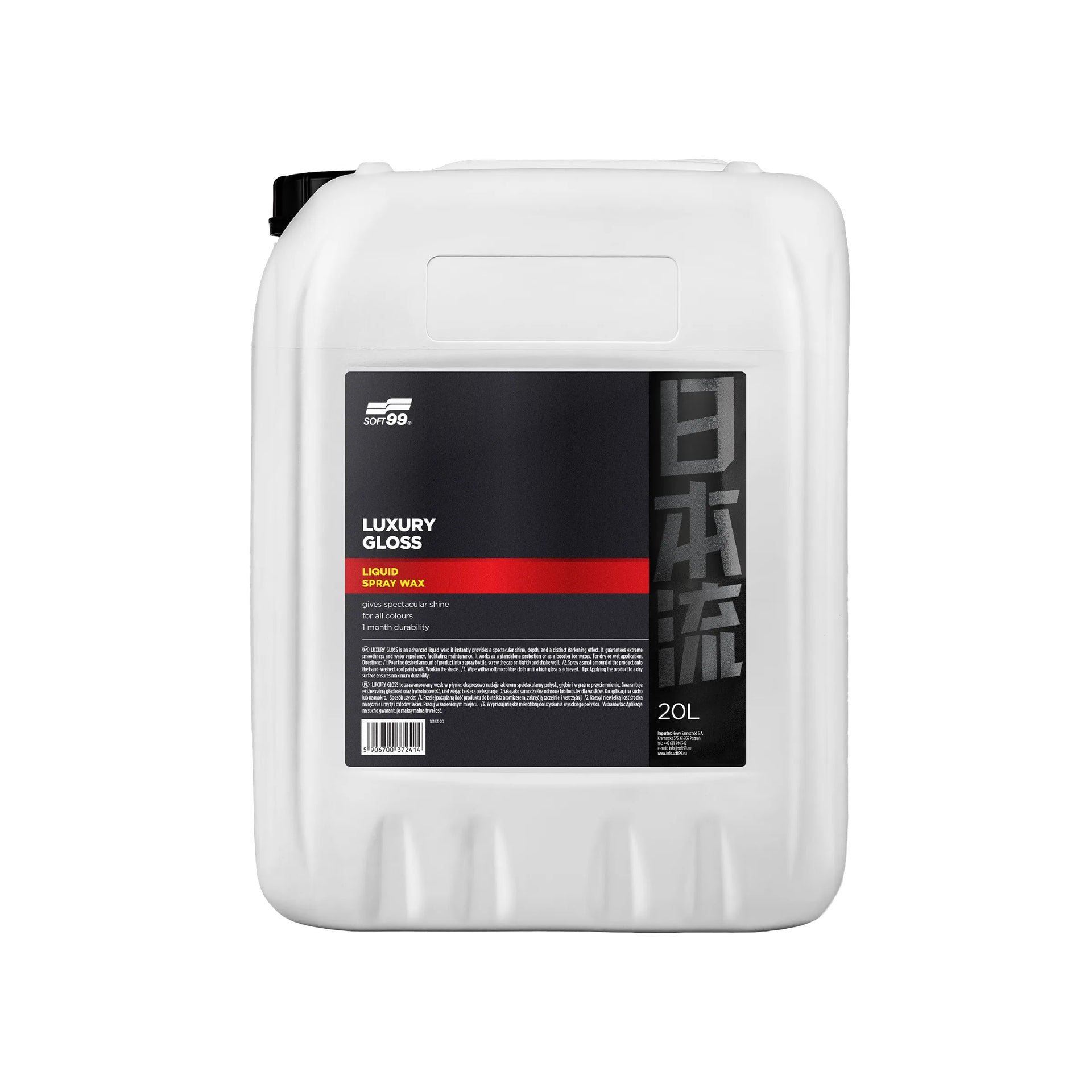 Luxury Gloss, płynny wosk, quick detailer, 20L