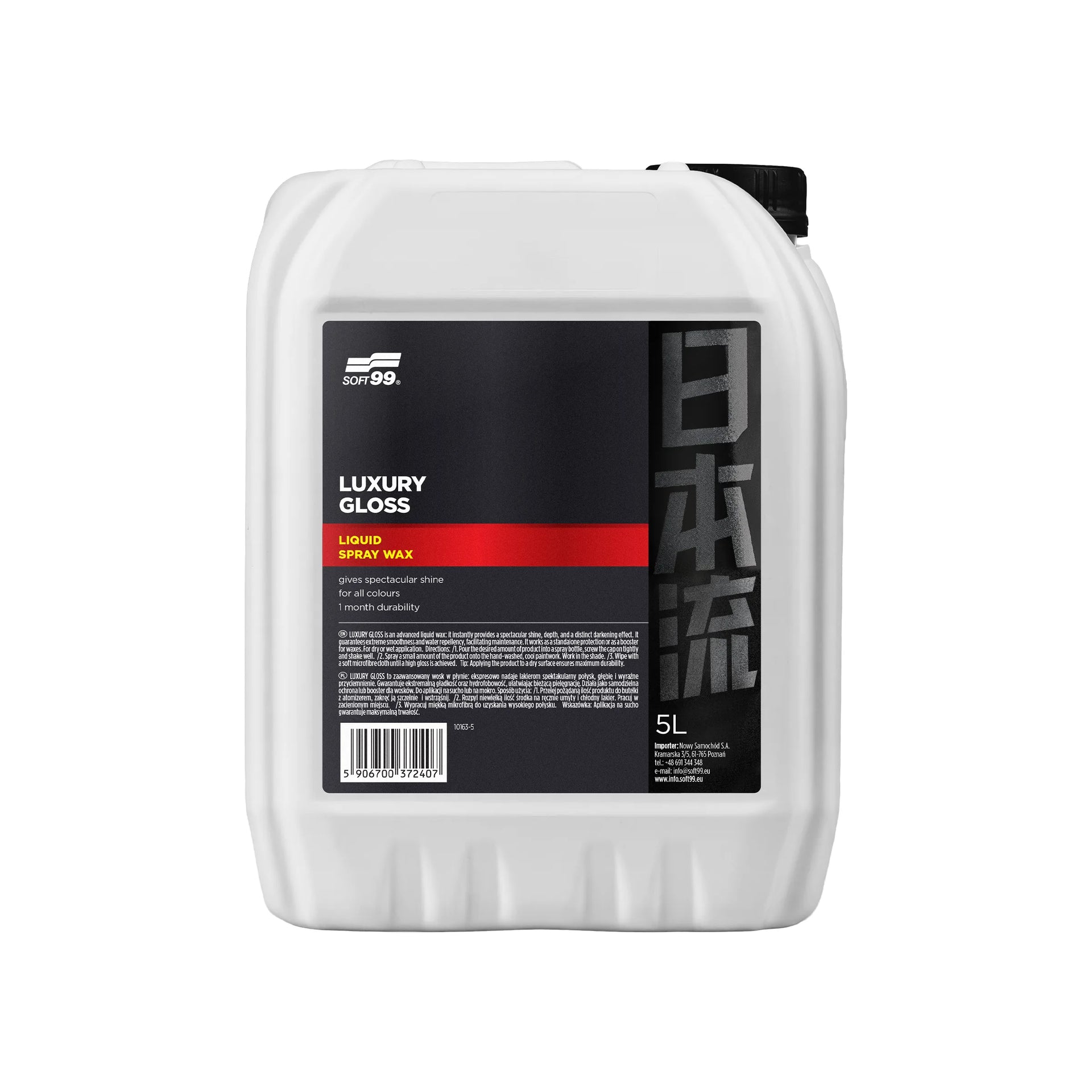 Luxury Gloss, płynny wosk, quick detailer, 5L