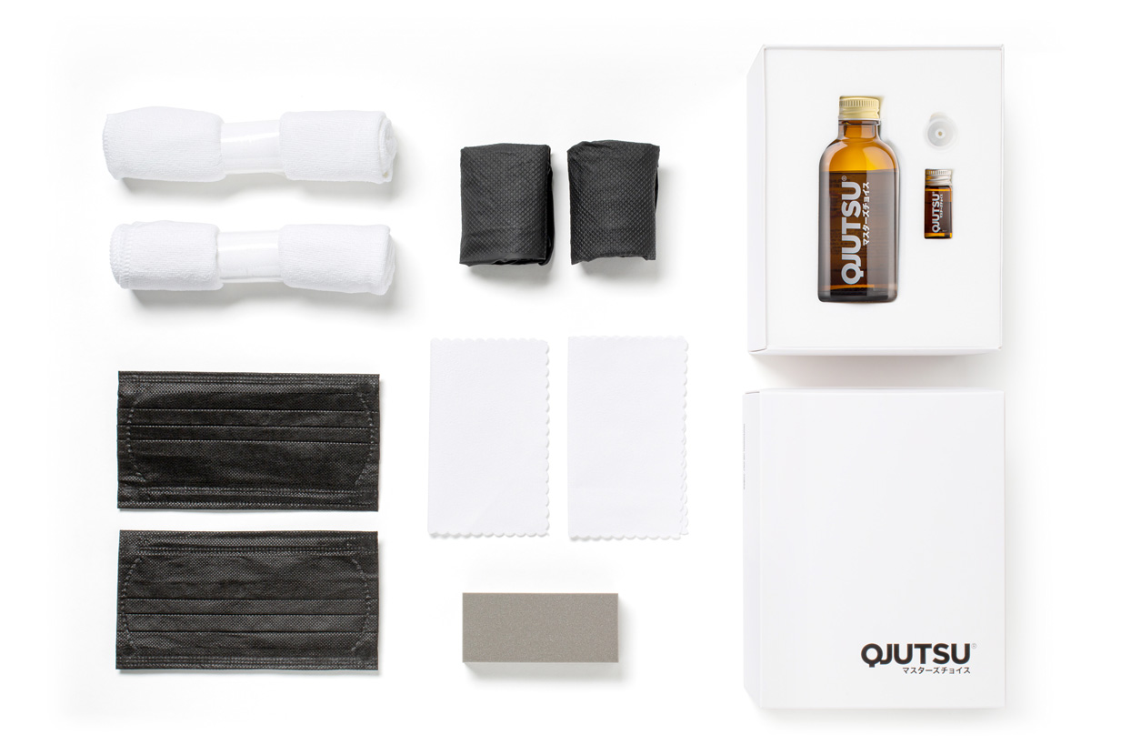 Photo of box contents of QJUTSU Body Coat Pro quartz coating for protecting car paint.